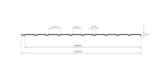 TRAPÉZLEMEZ T8 /0,5 EGYOLDALAS ARANYTÖLGY SZÍNBEN 1180 mm széles 