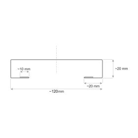   CESAR KERÍTÉSLÉC C PROFIL 12 cm FEKETE - Prémium kivitel (2 oldalon festett) 125 cm hosszú