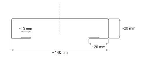 CESAR KERÍTÉSLÉC C PROFIL 14 cm FEKETE - Prémium kivitel (2 oldalon festett) 125 cm hosszú